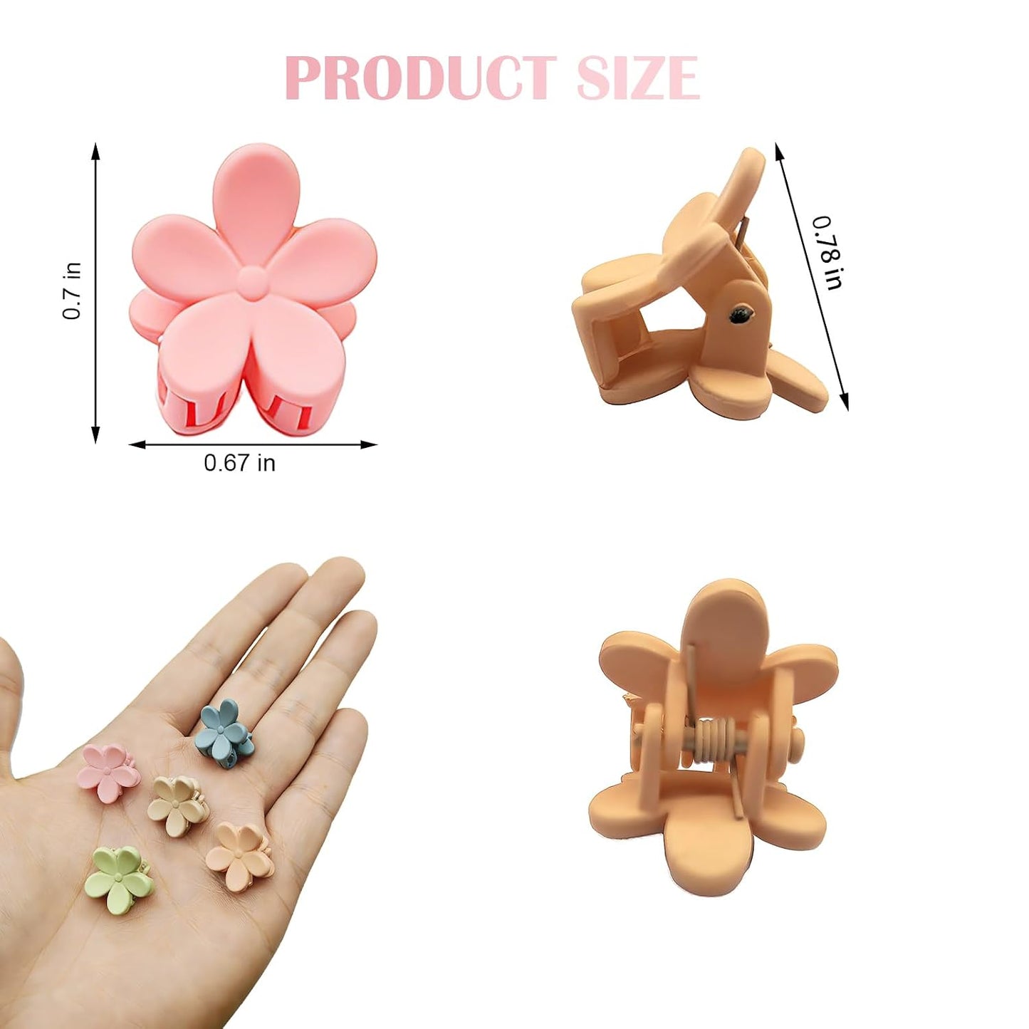 Mini Flower Hair Clips for Kids - 100Pcs Colorful Claw Clips | Cute Toddler Hair Accessories for Girls & Teens