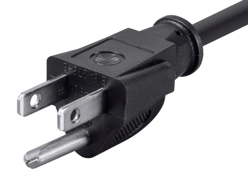 Monoprice 105294 15ft 14AWG Power Cord Cable w/ 3 Conductor PC Power Connector Socket, 15A (NEMA 5-15P to IEC-320-C13) Black