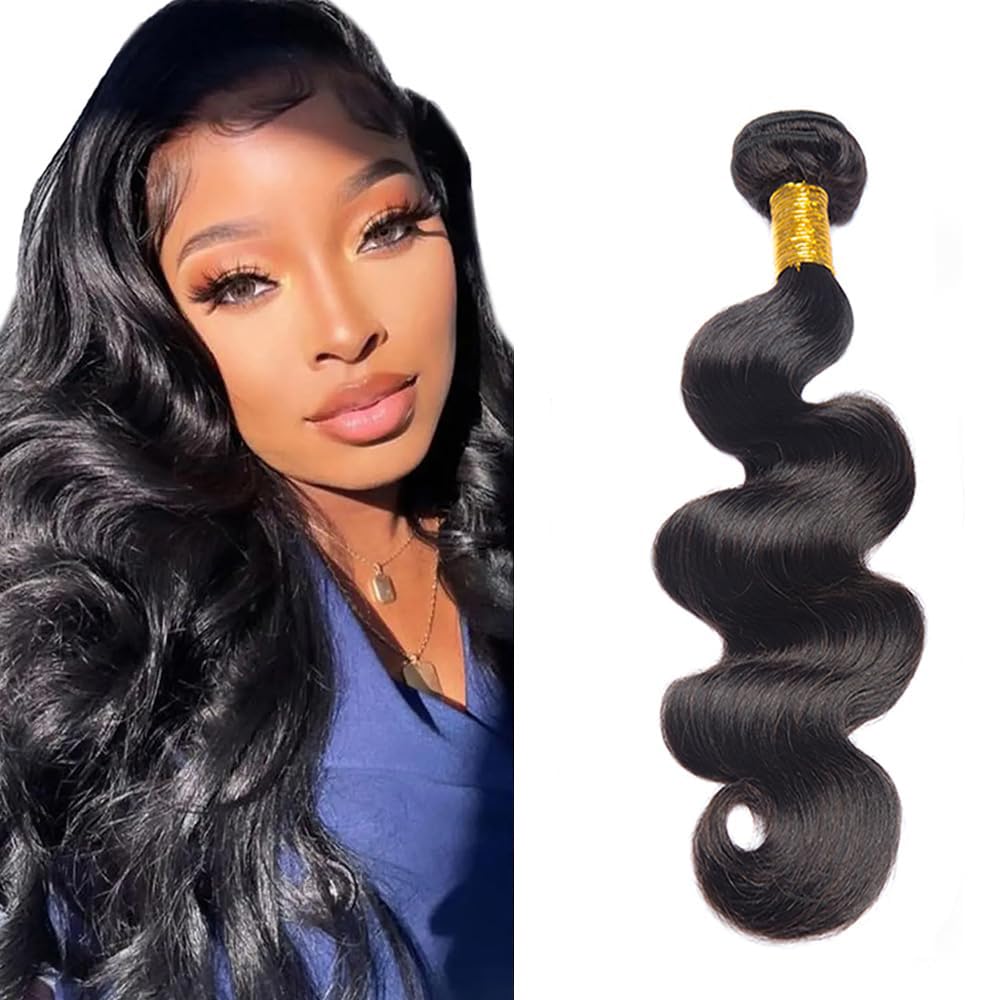 28 Inch Body Wave Bundles Human Hair 50g/1 Bundle Brazilian Virgin Hair Extensions Body Wave Human Hair Bundles for Black Woman