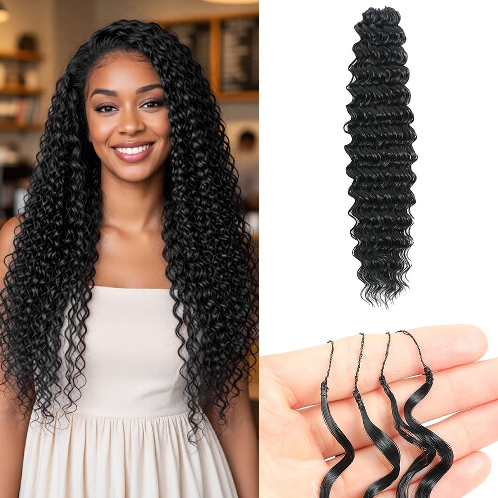 Ajsowju Feather Crochet Hair for Black Women, 18 Inch 50 Strands, 1B