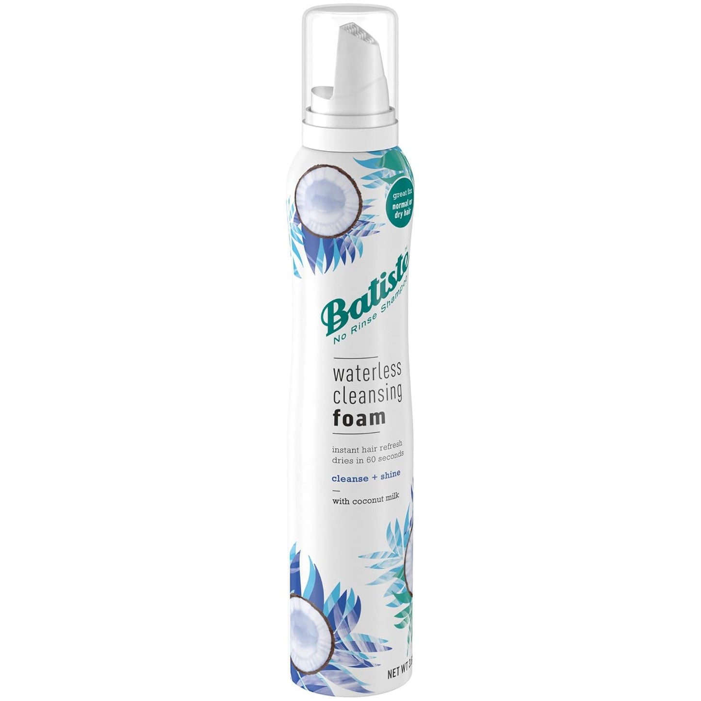 Batiste Cleansing Foam - Waterless Cleanse & Shine with Coconut Milk | 3.6 OZ