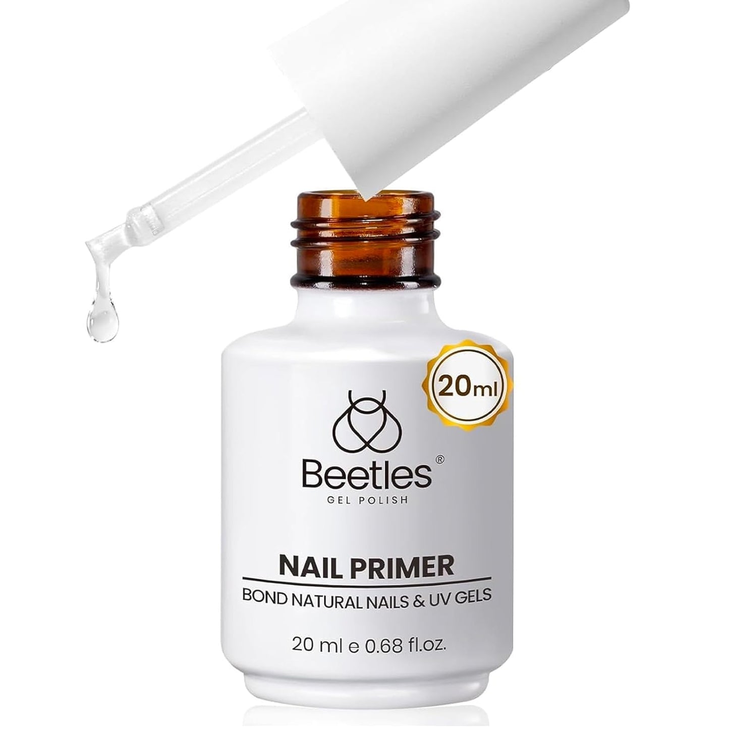 Beetles Nail Primer - 20ml Hema-Free Dehydrator & Acid-Free Bond for Gel Polish | Perfect for Acrylic & UV Gel Applications