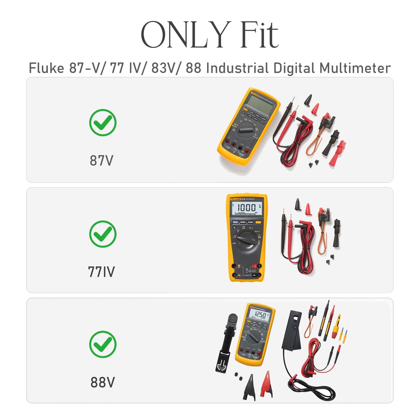 Case for Fluke 87-V/ 77 IV/ 83V/ 88 Industrial Digital Multimeter, Large Capacity Storage Box Suitable for Most Industrial Digital Multimeters (Case Only) (Black)