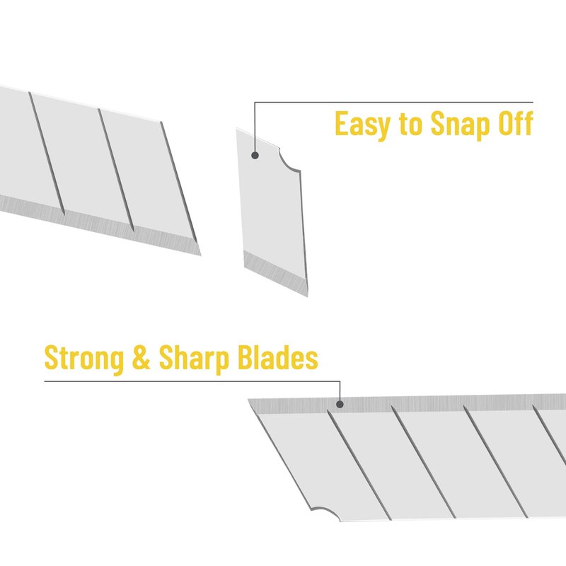 Bates- Snap Off Blades, 100 pcs, 9mm, 60 Degree, Stainless Steel Razor Blades