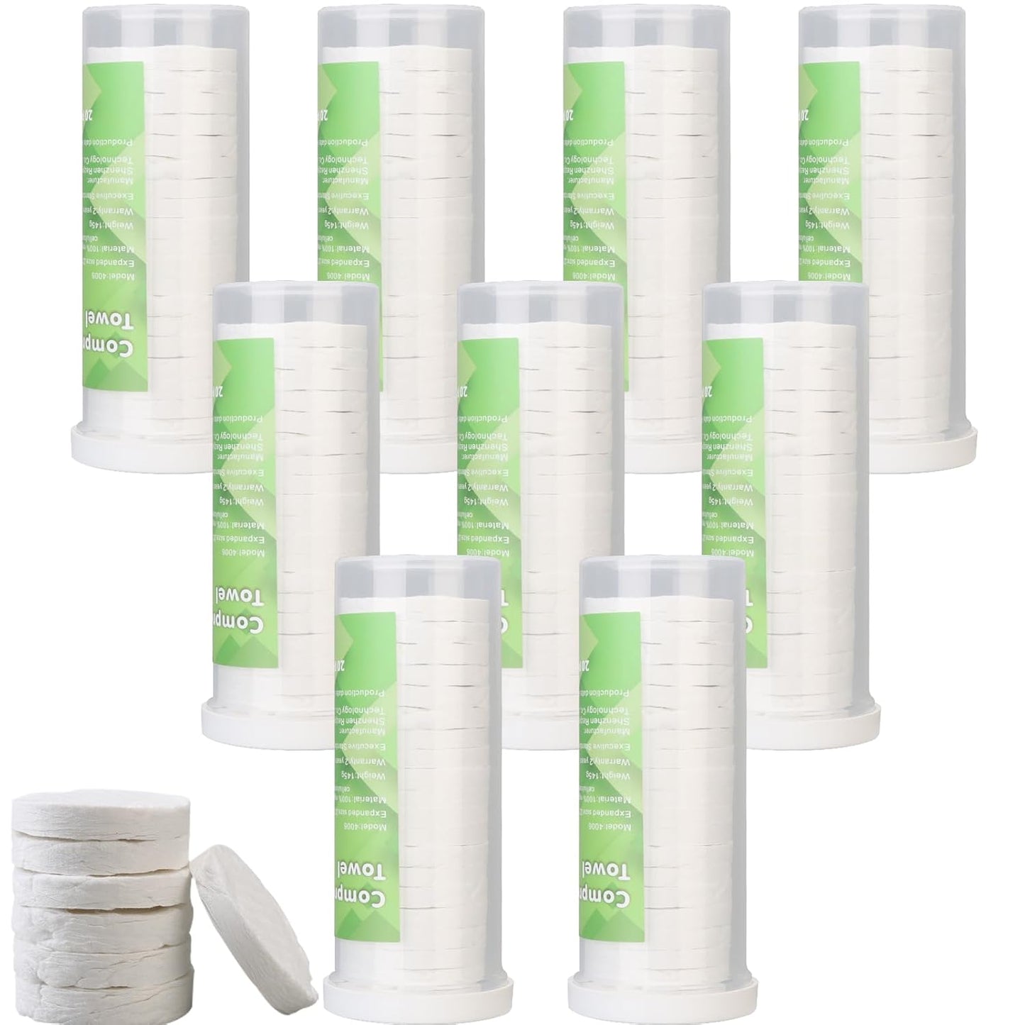Towel Refills for Hot Towel Dispenser | Disposable Compressed Face Towels - 180 Pcs (9 Tubes)