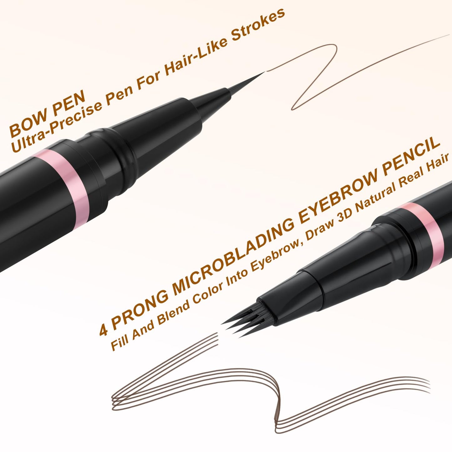 LAVONE Eyebrow Pen Makeup Kit - Waterproof Pencil, Pomade & Brush for Full, Natural Brows | Dark Brown