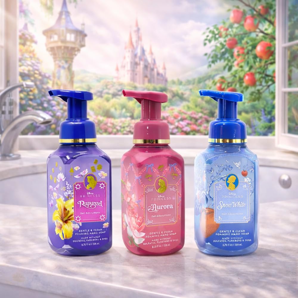 Foaming Hand Soap Set - Gentle & Clean Princess Collection | 3-Pack 8.75 fl oz (Rapunzel, Aurora, Snow White)
