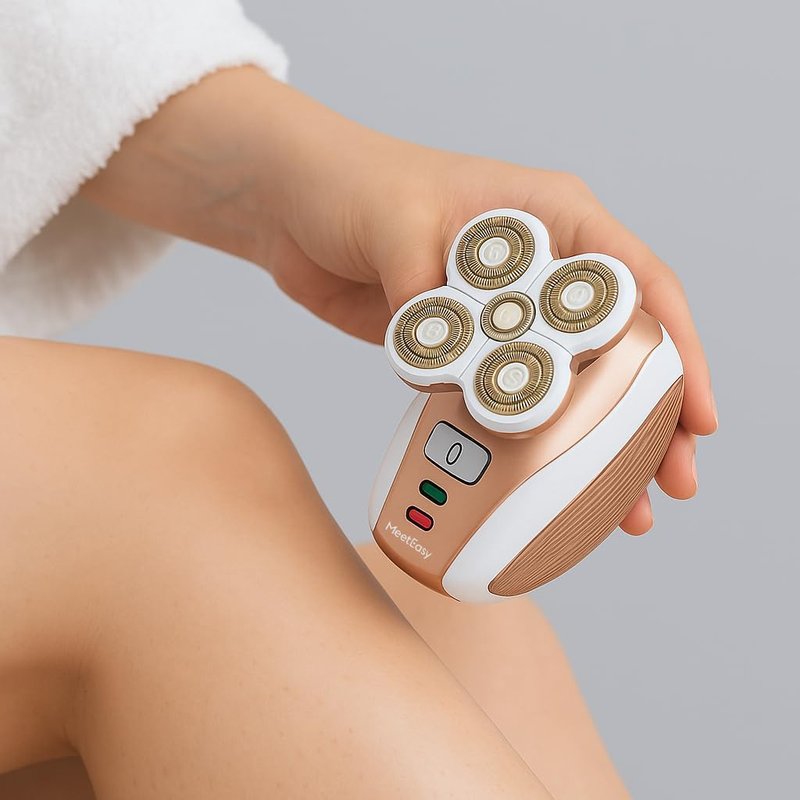 Meeteasy Electric Leg Shaver for Women - Rechargeable Painless Lady Razor for Leg Face Lips Body Underarms Armpit - Female Cordless Bikini Trimmer