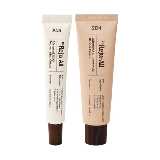 Dr. Reju-All Rejuvenating Cream & LC-Ceramide Barrier Cream - Hydrating Face Moisturizer Duo for Glass Skin | Korean Anti-Aging Skincare