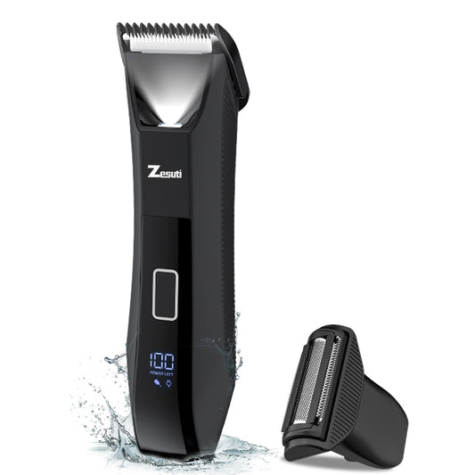 Zesuti Bikini Trimmer for Women,Electric Razors for Women & LED Display,Wet/Dry Pubic Body Hair Trimmer,IPX7 Waterproof-Easy Cleaning Body Shaver Bikini Razor,Ceramic Blade,Women's Gifts,Purple