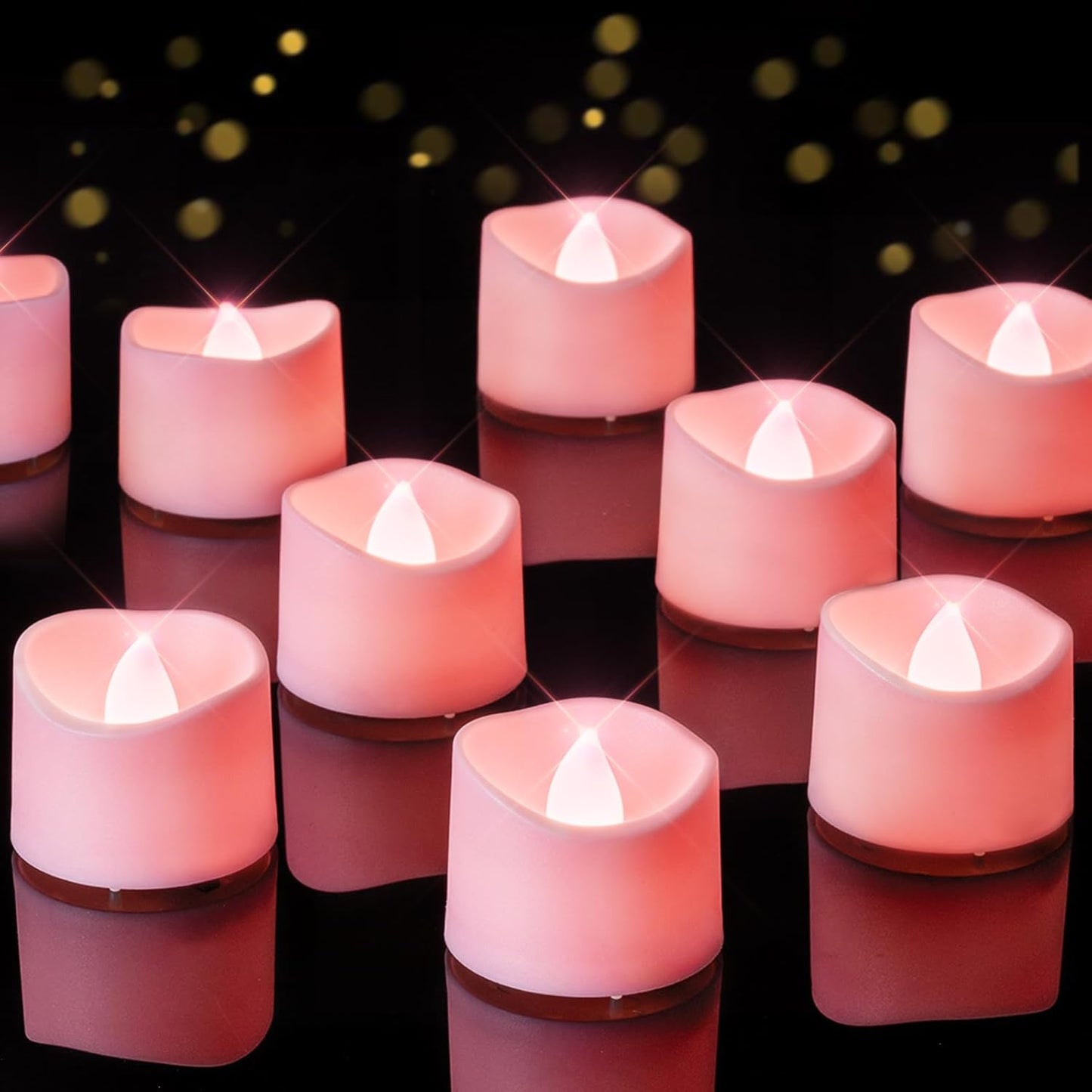 Flickering Flameless Candles - 24Pcs Battery Operated LED Tea Lights | 200+ Hours for Weddings, Parties, Decor