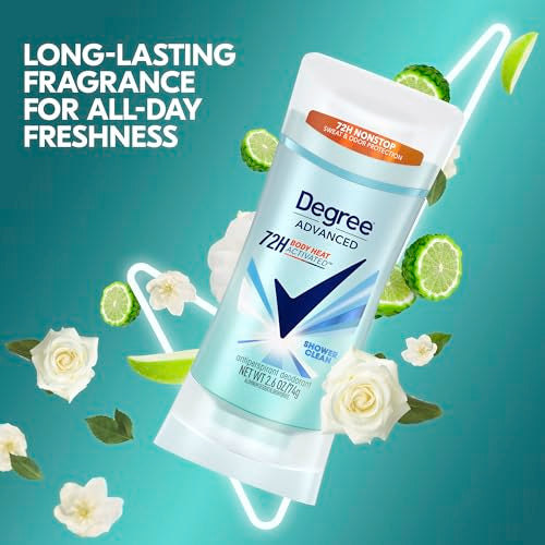 Degree Shower Clean Antiperspirant Deodorant for Women, 72-Hour Odor Control, 2.6 oz (Pack of 2)