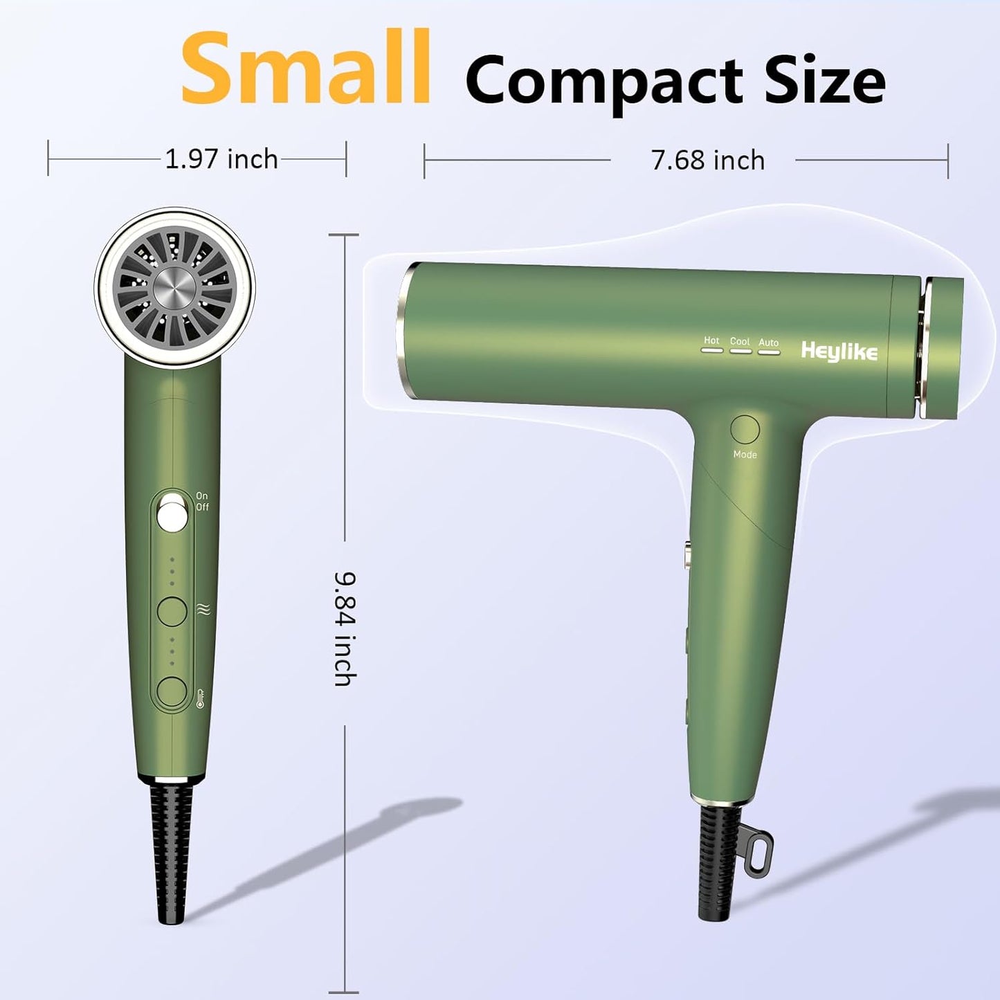 High-Speed Plasma Ion Hair Dryer - 1500W Professional Blow Dryer with Diffuser | 3 Temps & 3 Speeds for Fast Drying