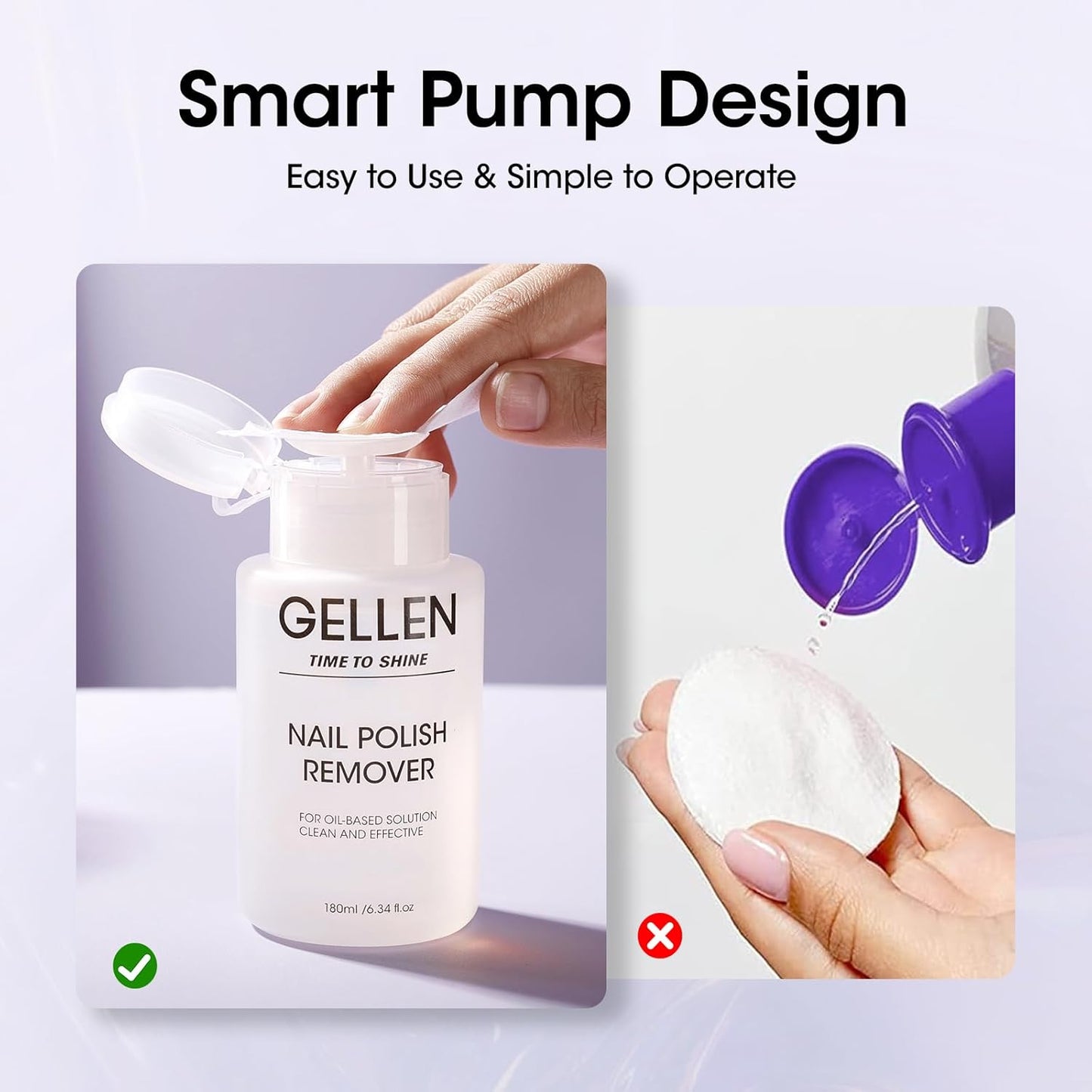 Non Acetone Nail Polish Remover - Quick Dry Formula, Gentle Pump | 6.09 Fl Oz