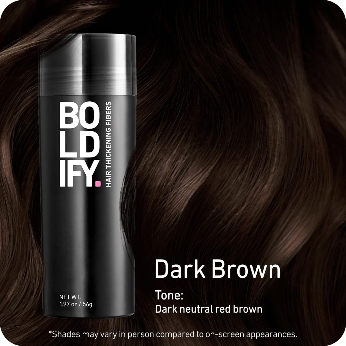 BOLDIFY Hair Fibers - Thinning & Fine Hair Solution for Instant Volume | 56g, Dark Brown, 14 Shades Available