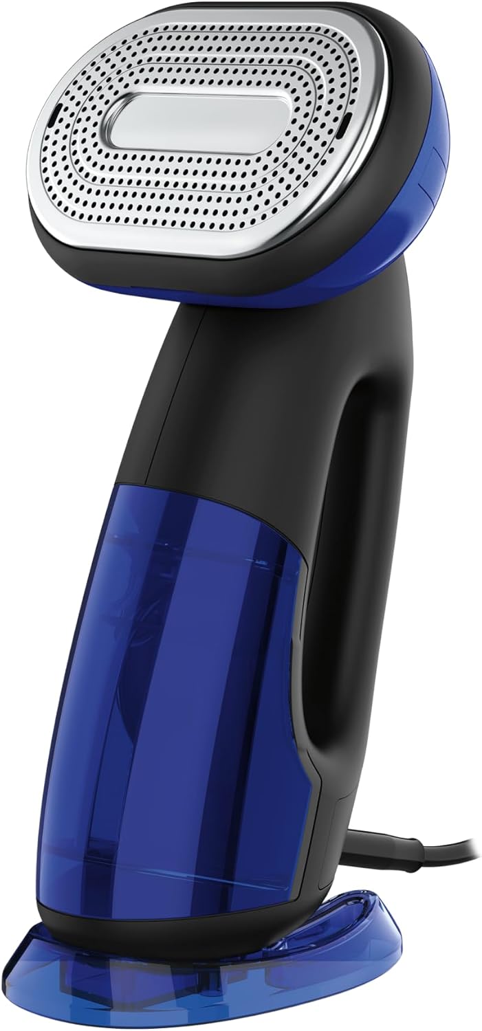 Conair 2-in-1 Handheld Steamer & Iron - Turbo ExtremeSteam 1875W | Versatile Vertical & Horizontal Steam Iron, Black/Blue, Model GS108