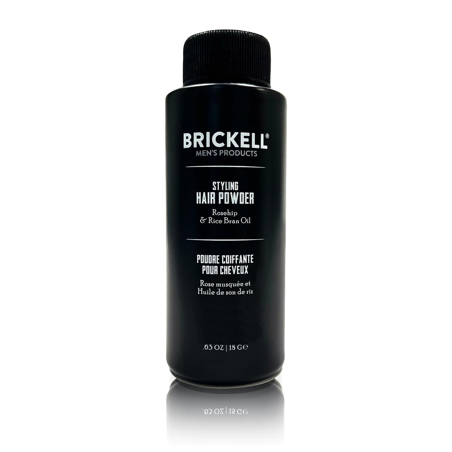 Brickell Men's Styling Hair Powder For Men, Creates Volume, Non-Greasy Texturizing Powder, With Rosehip, Rice Bran Oil, and Arrow Root Powder, 18g, Fragrance-Free