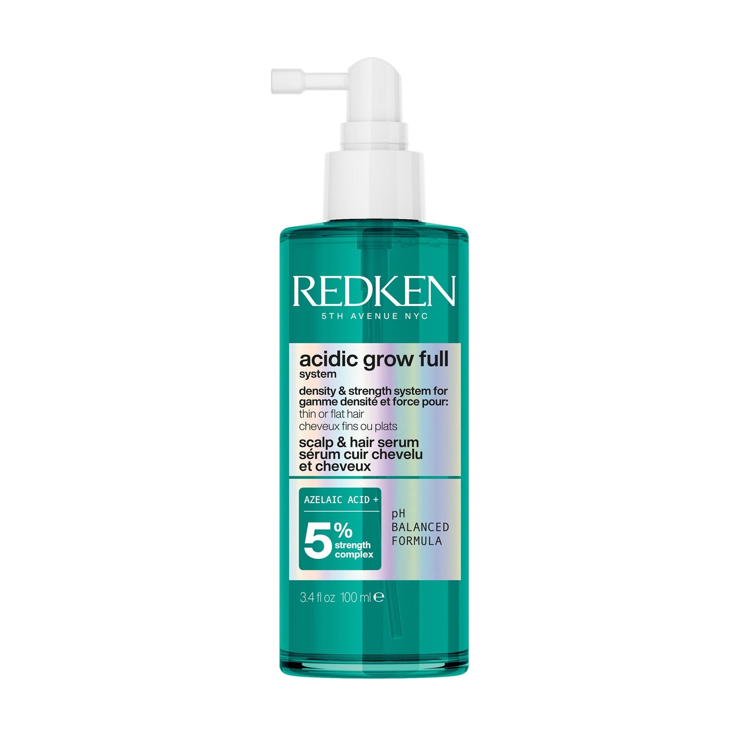 Redken Acidic Grow Full System Scalp & Hair Serum - Lightweight Leave-In Treatment for Rebalanced, Healthy-Looking Scalp and Fuller, Thicker Hair, With Azelaic Acid, 3.4 Fl Oz