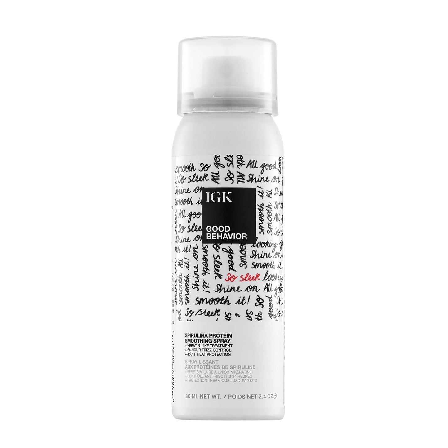 IGK Good Behavior Spirulina Protein Smoothing Spray - 4-Day Frizz Control & Heat Protectant | Vegan, 5.6 Oz