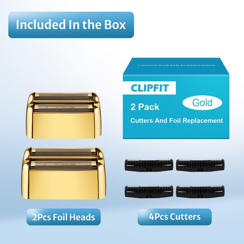 FXFS2 Foil Shaver Replacement Foil Compatible with Babyliss Foil Shaver FXFS2, Gold Color, 2Pack