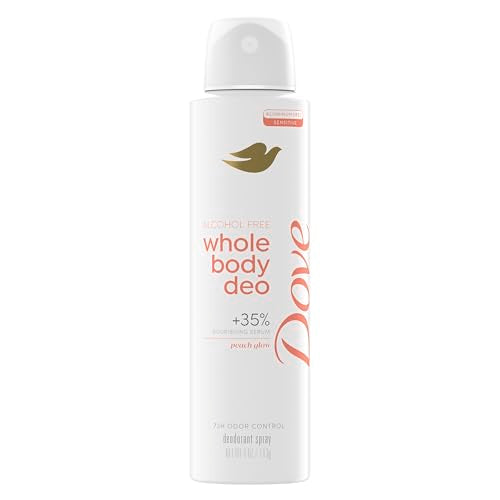 Dove Peach Glow Alcohol-Free Whole Body Deodorant Spray, 4 oz