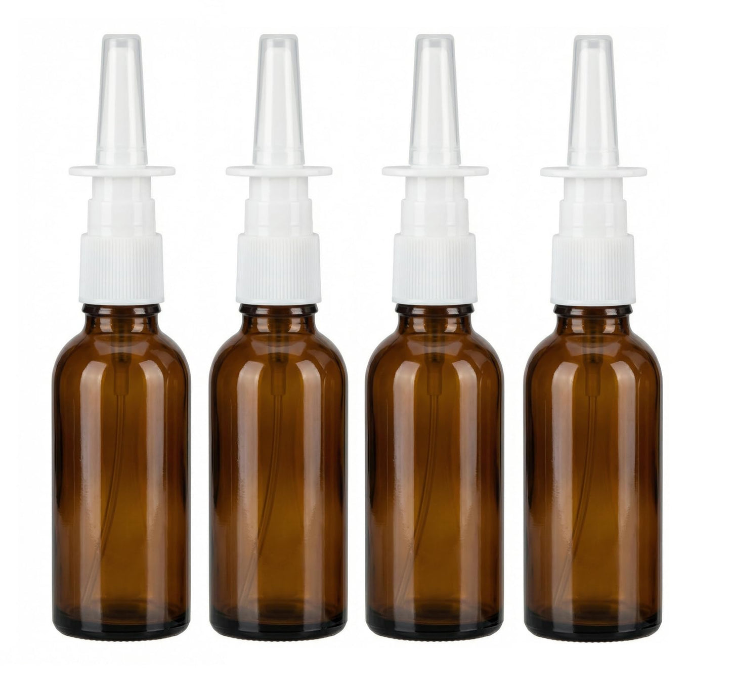 4PCS 10ML/0.34 Ounce Empty Brown Glass Spray Nasal Bottle Container