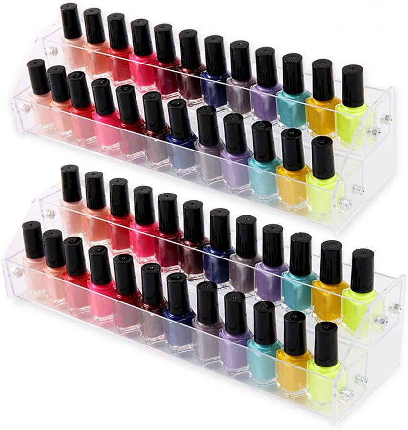 Essential Oils Nail Polish Rack - 7-Tier Acrylic Organizer for Lipstick & Dropper Bottles | Tall Display Shelf for Countertop