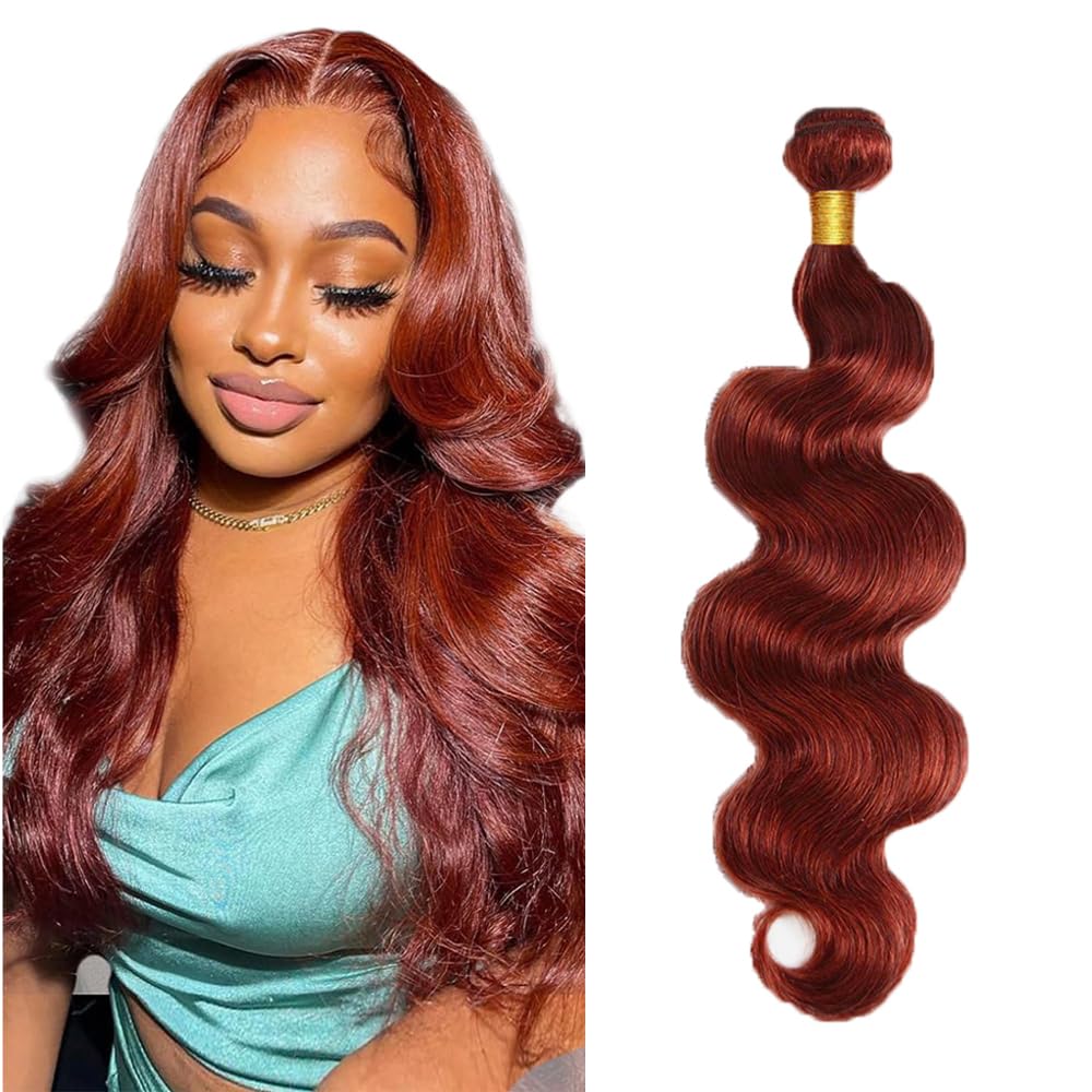 Reddish Brown Bundles Reddish Brown Human Hair Bundles Auburn Bundle Human Hair Body Wave Soft And Silky Color 33 Bundle 50g 16 Inch