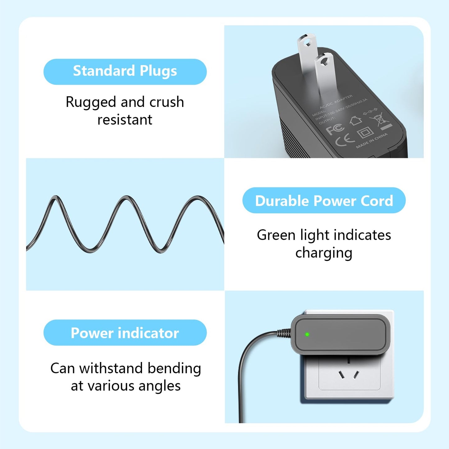Charger for VacLife Handheld Vacuum Cleaner Compatible with VacLife VL106 VL188 VL189 VL706 VL188-N H-111 H-106 H106 Handheld Vacuum Power Adapter