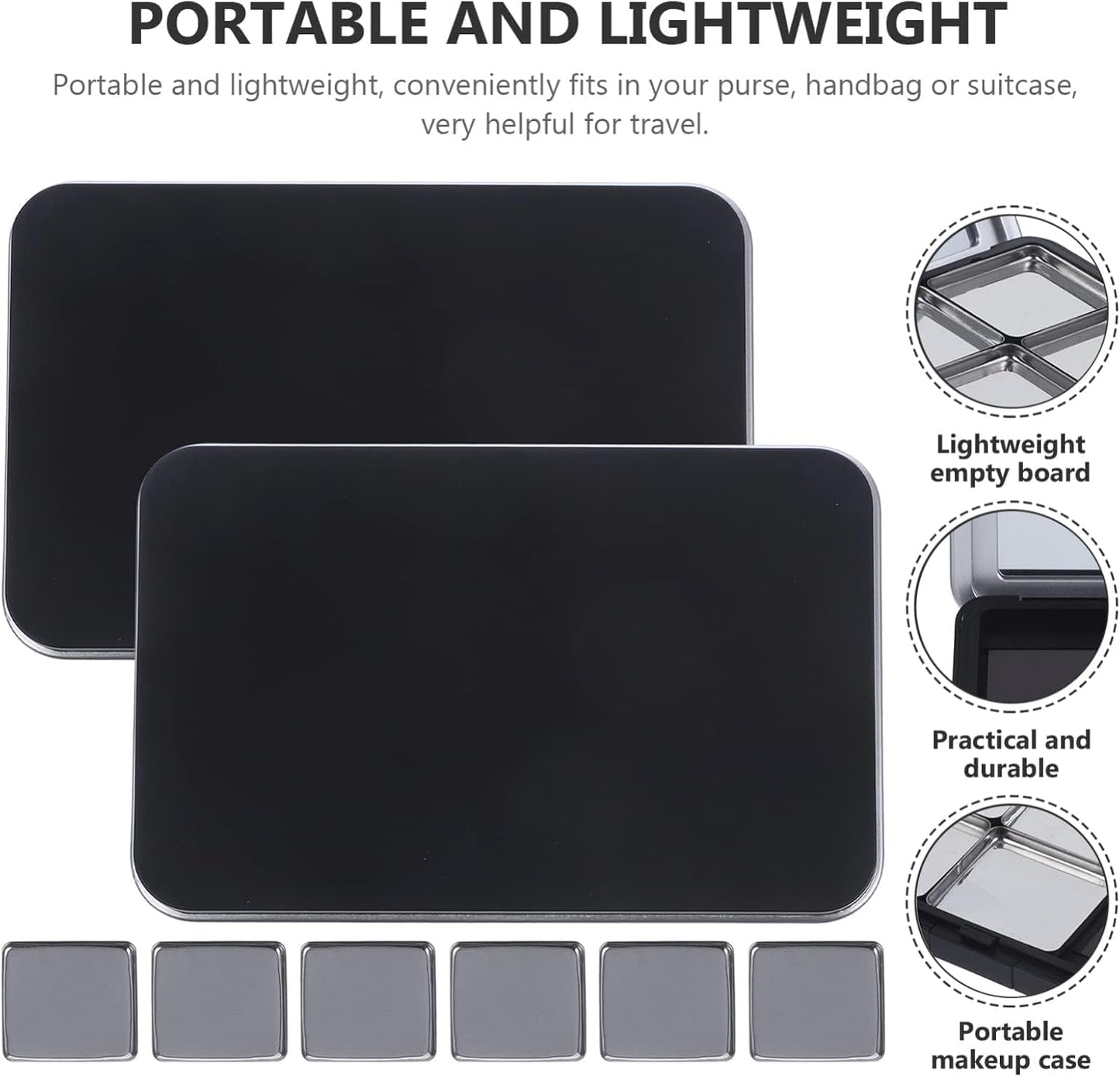 Magnetic Makeup Palette with Mirror - Empty Eyeshadow & Lipstick Organizer for Makeup Storage | Versatile & Stylish Design