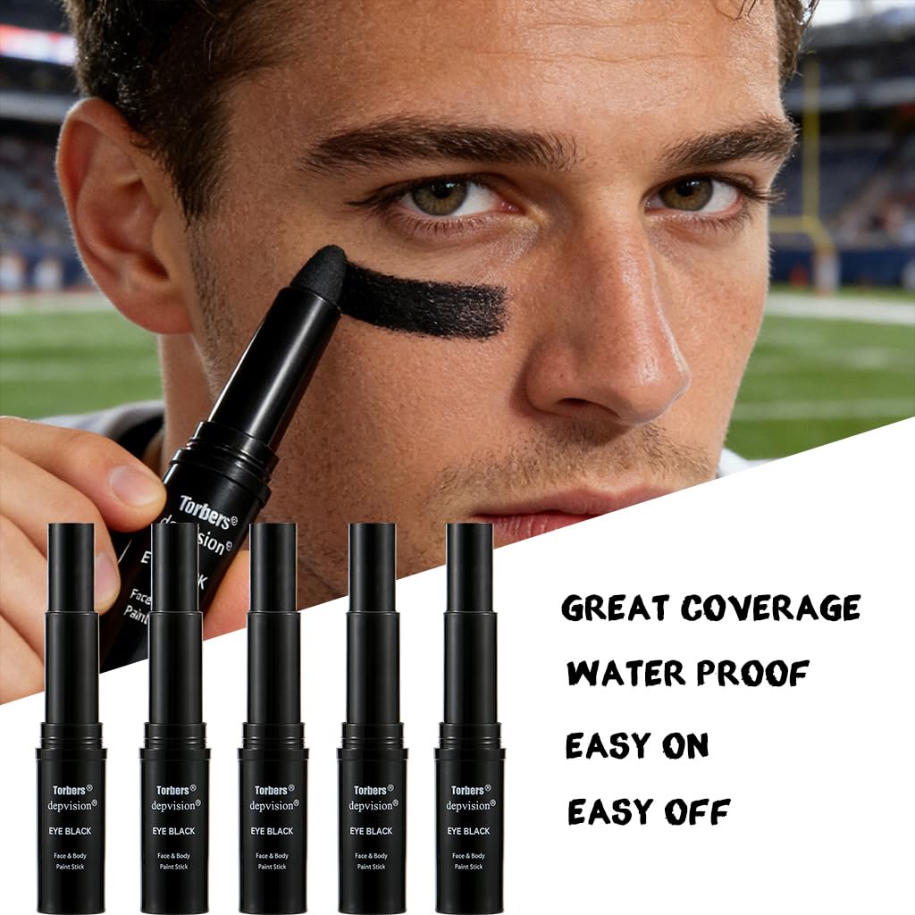 Eye Black Face Paint Stick - Waterproof Sports Makeup for Baseball, Softball & Halloween | Anti-Glare, Easy Application