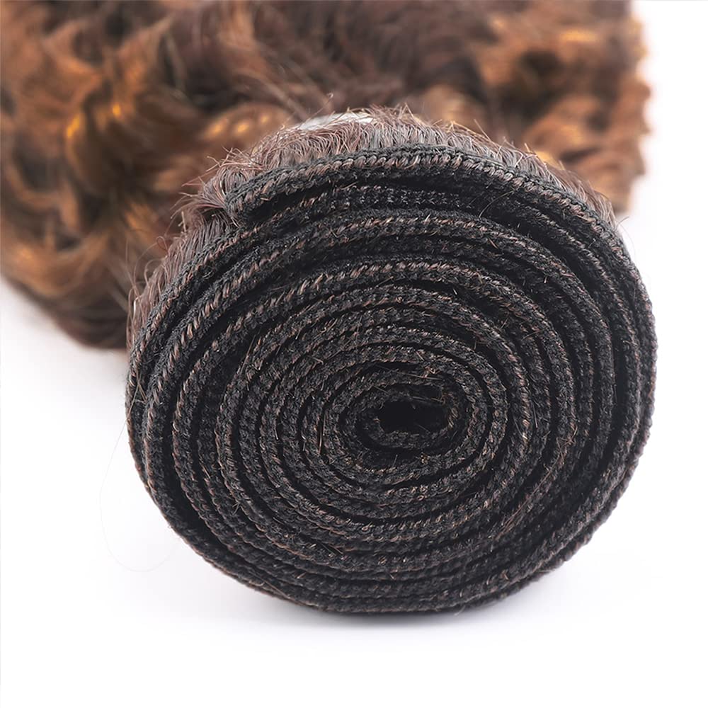 Freiuoke Color 30 Human Hair Bundles 16 18 20 Inch 4/30 Deep Wave Bundle Brazilian Virgin Hair 3 Bundles Highlight Bundle Human Hair Extensions