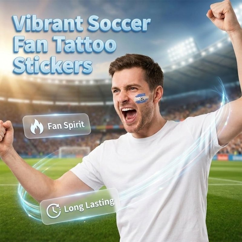 Soccer Temporary Tattoos | Pre-Cut Football Stickers for Sports-Themed Birthday Party Favors - Set of 1