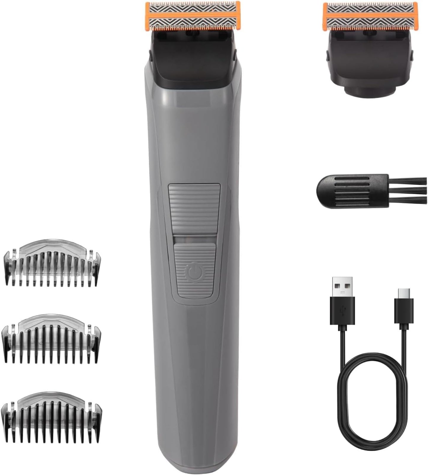 Gaocthiy Body Hair Trimmer for Men, Body Trimmer for Beard Sideburns Necklines Precision Trimming, Groin Ball Trimmer for Pubic Hair, Rechargeable Groomer, Shaver with USB-C, Replaceable Heads