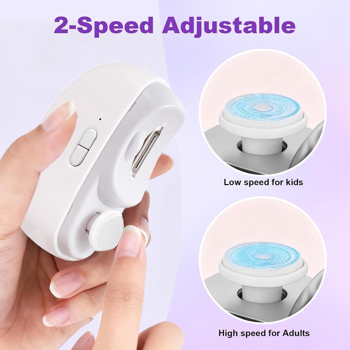 Electric Nail Clipper - Safe & Easy Nail Trimming for Kids | White Design