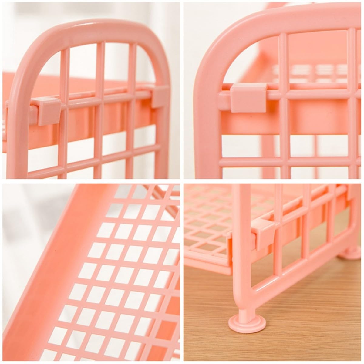 2 Layers Plastic Storage Rack Kitchen Storage Shelf Bathroom Organizer Countertop Rack Space-Saving Desktop Organizer for Home and Bathroom Use