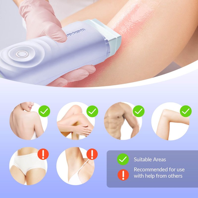 Waxfans Smart Wax Roller Kit – Roll-On Wax Kit for Women & Men, At-Home Waxing Kit for Body & Legs Hair Removal, Includes 2 Wax Refills & 50 Wax Strips, Easy & Smooth (Purple)