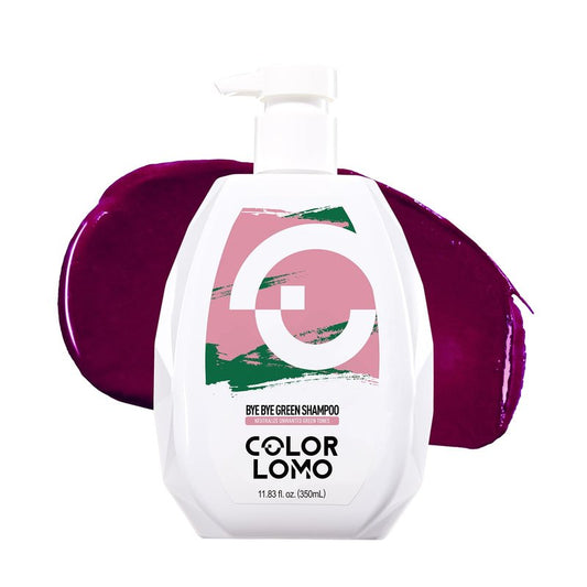 COLORLOMO Bye Bye Green Shampoo, Neutralizes Unwanted Green Tones, Sulfate Free, Color Correct For Blonde, Bleached or Light Brown Hair, 11. 83 Fl Oz