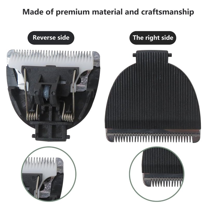 2 Pack Trimmer Replacement Ceramic Blades for Meridian&MANSPOT Grooming Trimmer, Replacement Blades Compatible with Meridian Body Trimmer (Onyx & Sage)-Black