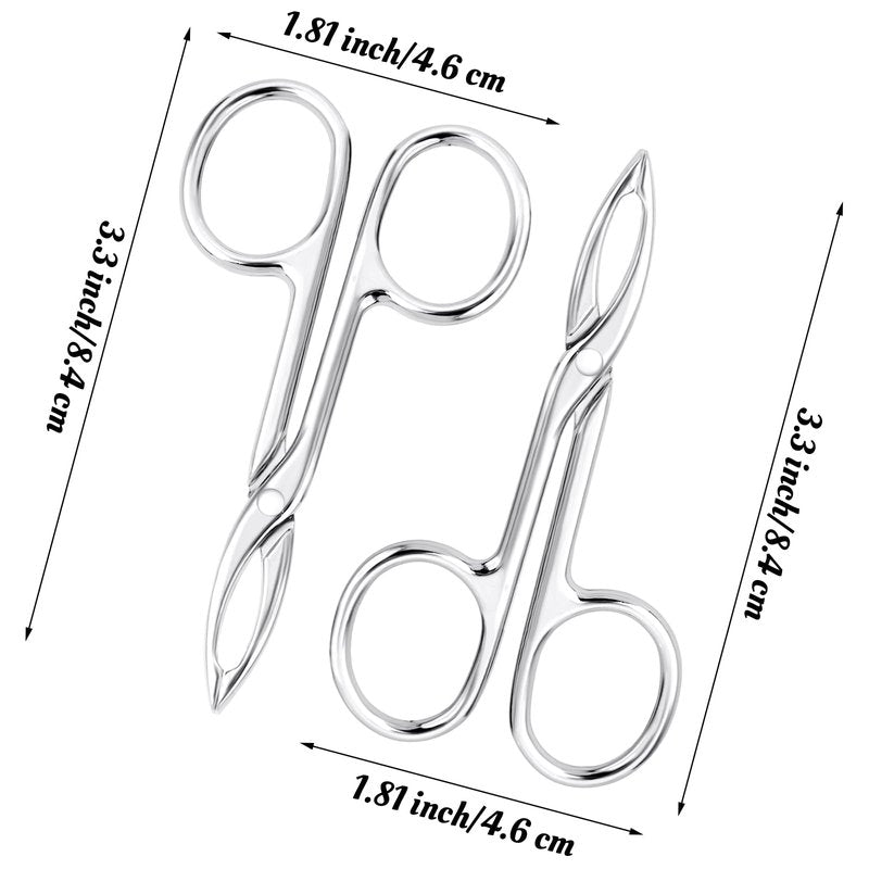Tweezers With Handles 2 Pcs Tweezers For Women Facial Hair Stainless Steel Scissor Handle Eyebrow Tweezers Flat Straight Tip Hair Plucker For Wig Plucking Plucker Facial Care (Silver)