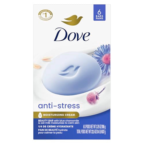 Dove Anti-Stress Beauty Bar Cleanser with Moisturizing Cream - 6 Pack