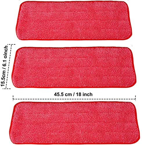 Microfiber Mop Pads 18x6 - Reusable & Washable 6 Pack