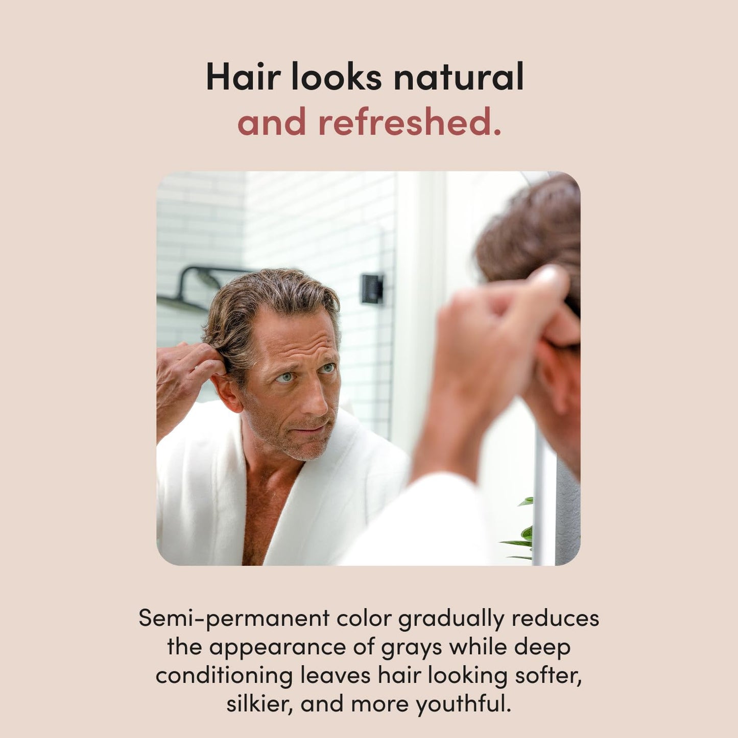 hims Under Cover Hair Color & Conditioner - With Argan Oil - Semi-Permanent In-Shower Hair Dye - Blends Grays Naturally - Sulfate-Free & Cruelty-Free - Fresh Forest Scent - Rich Black - 5 Fl Oz