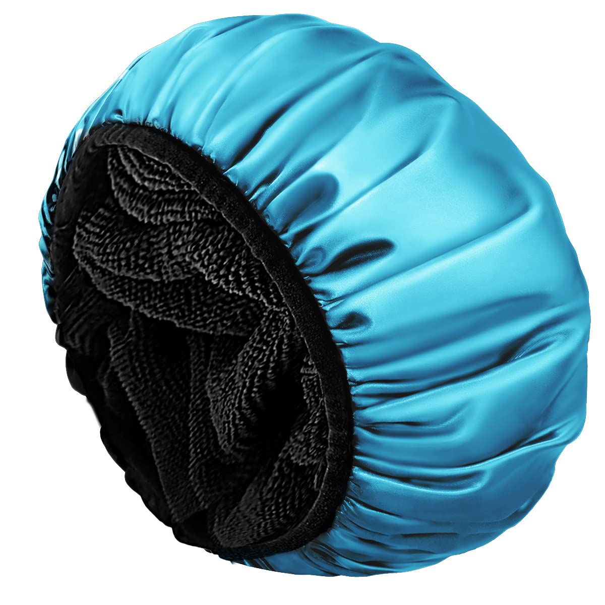 Aquior Shower Cap - Triple Layer Waterproof Bath Cap for Long Hair | Extra Large Silky Satin (Pink)