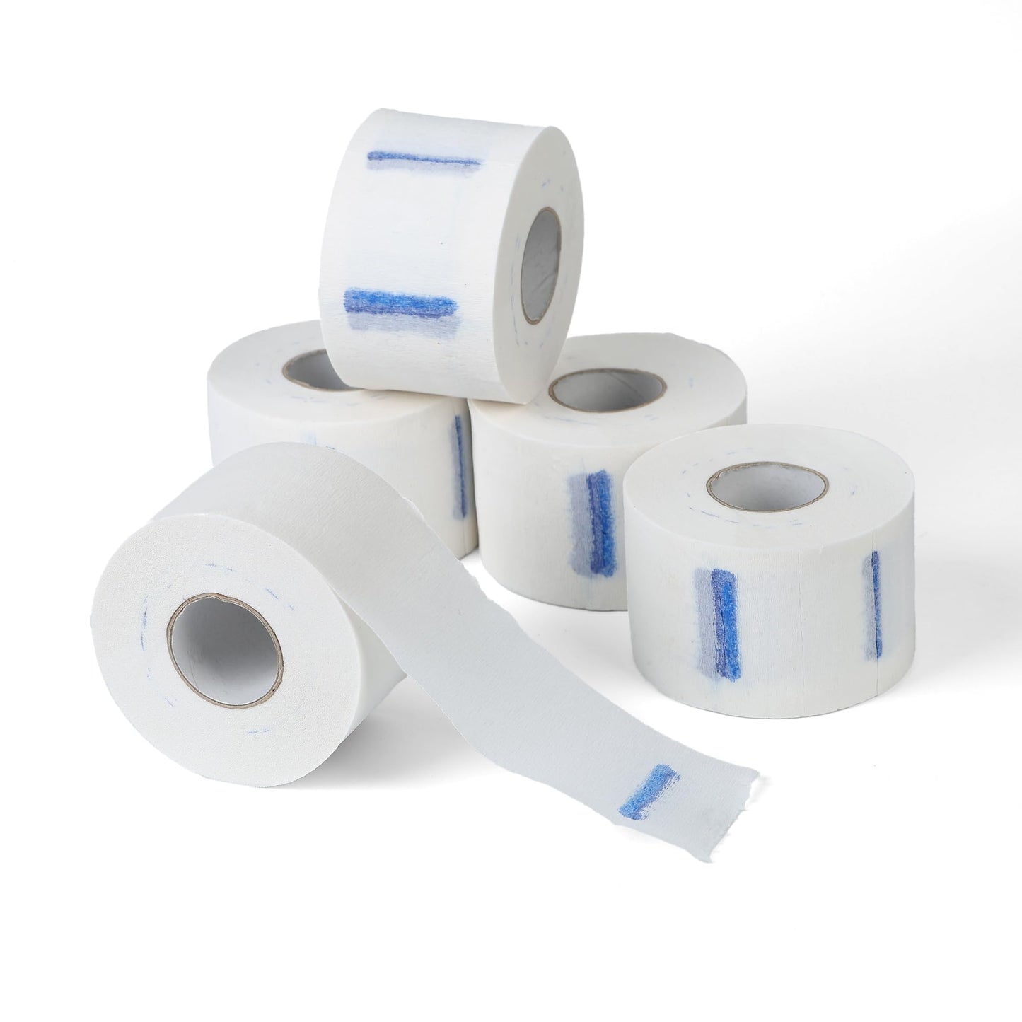 Kalinnee Professional Barber Neck Paper, 5 Rolls with 500 Strips, Disposable Stretchy Paper for Salon Haircut, Waxing, hair coloring Neck Strips (White)