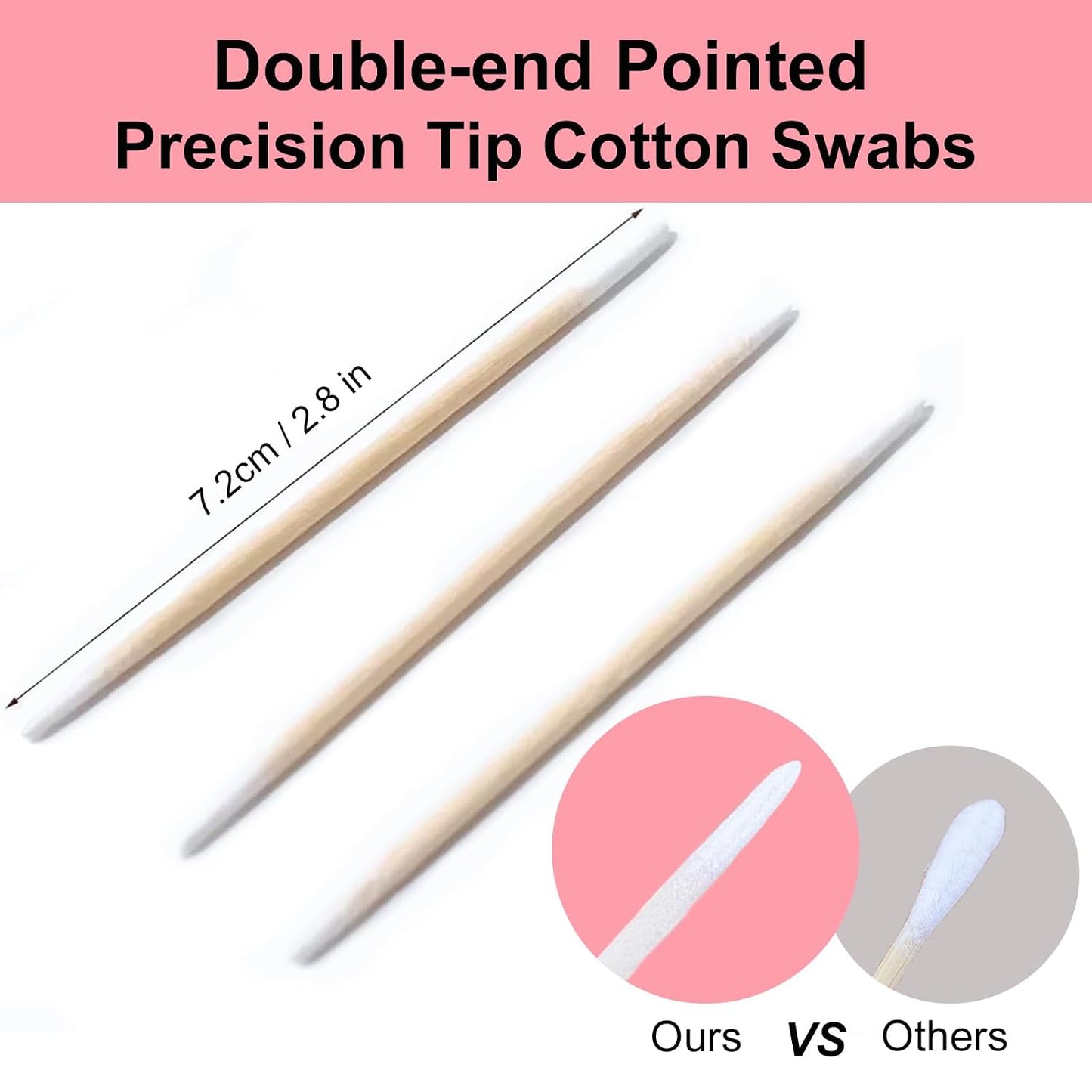 Precision Tip Cotton Swabs - 600PCS Double-End Microblading Applicators for Makeup & Nail Polish Removal