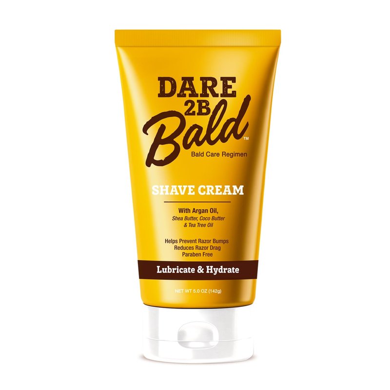 High Time Dare 2B Bald Shaving Cream Sensitive Skin with Argan Oil, Tea Tree Oil, Shea and Cocoa Butter | Bald Head Shave Lotion for Rich Hydration and Moisture | 5.0 OZ