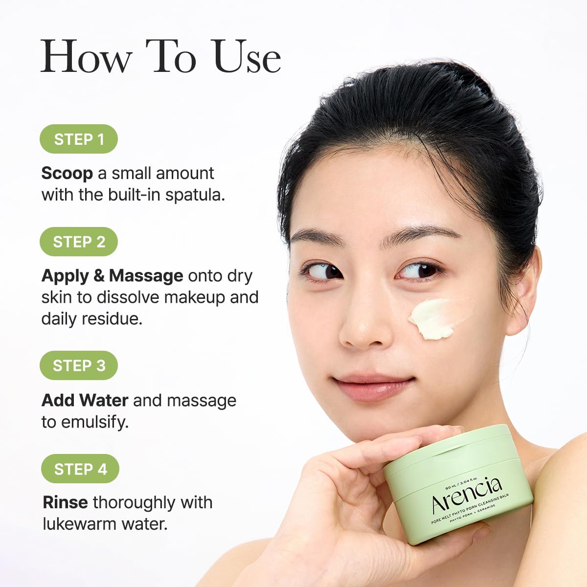 ARENCIA Pore Melt Phyto PDRN Cleansing Balm, Makeup Removing & Pore Care Cleanser with PDRN, Ceramide, Hyaluronic Acid, 90ml / 3.04 fl. oz.