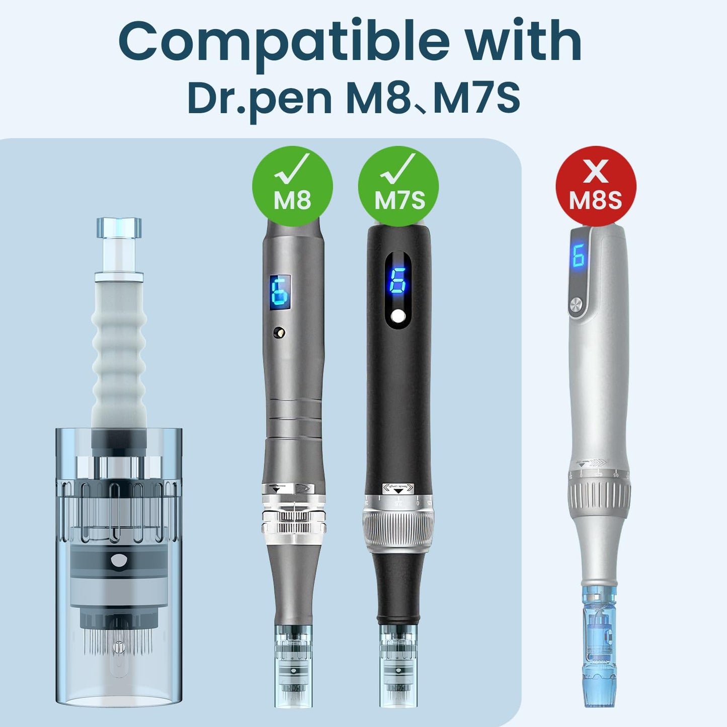 12Pcs 36Pin Microneedling Pen Cartridges for Dr Pen M8,M7S, Easy Use for Home 0.25mm
