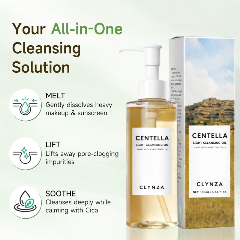Centella Light Cleansing Oil - Gentle Makeup Remover & Hydrating Facial Cleanser | Lightweight Emulsifying Formula